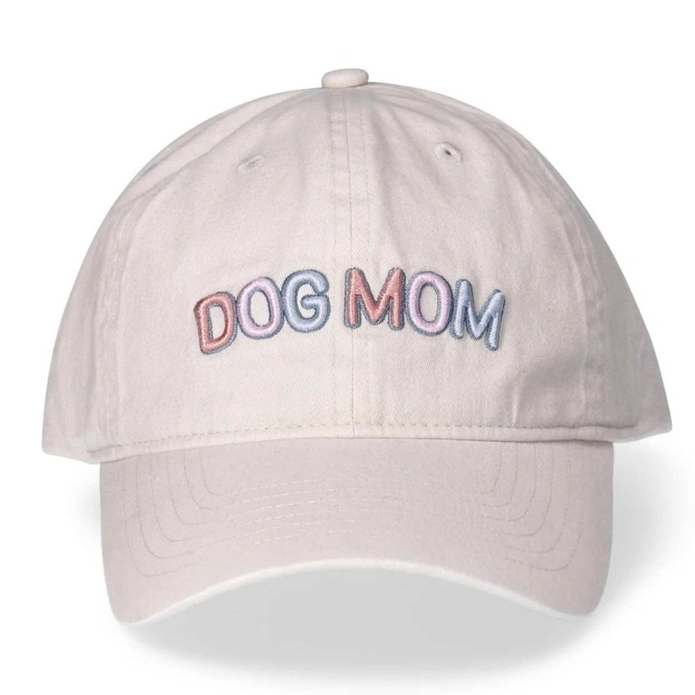 Dog Mom Baseball Hat Mother of Pearl Ivory Cream White Cotton‎ Trucker Cap NWT